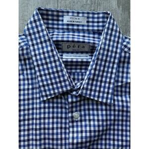 PERA Trim Fit Egyptian Cotton Casual Long Sleeve Button Down Dress Shirt 17.5